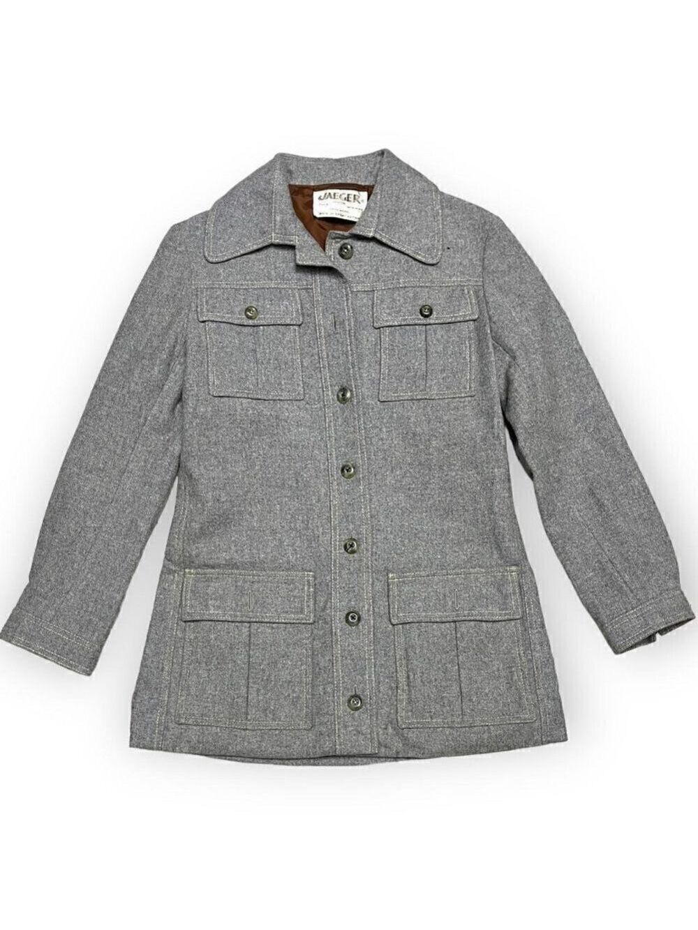 Jaeger London Vintage 90s WOOL Luxury Designer Pea Coat Jacket - Small